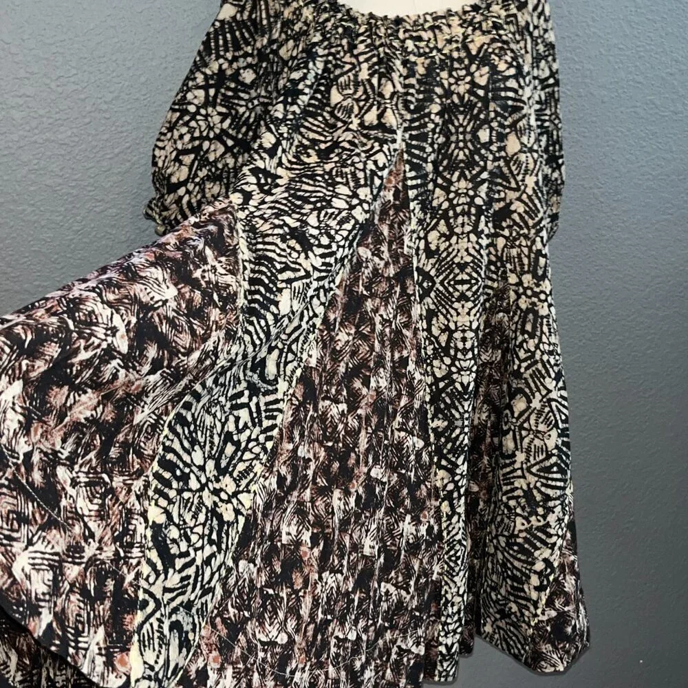 FREE PEOPLE Batik Tribal Flowy Boho Bohemian Flowy Baby Doll Dress - NWT - XS